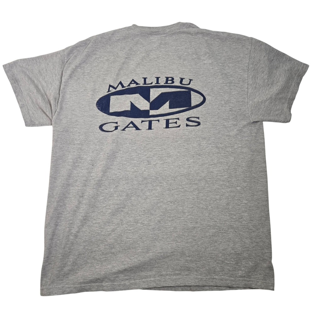 Vintage 90s Hanes Beefy T Shirt Mens‎ XL Grey Papillon Dog Graphic Malibu Gates